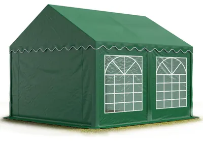 Produktbild von TOOLPORT Partyzelt Festzelt 3x4 m Garten-Pavillon PVC Plane 700 N in dunkelgrün Wasserdicht