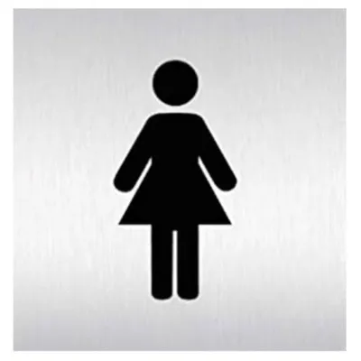 Image de Pictogramme Dames, acier inoxydable, carré, 60 x 60 mm x 1,2 mm