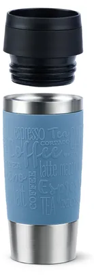 Produktbild von EMSA Travel Mug Classic , Blau, Edelstahl, Silikon, Edelstahl, Polypropylen (PP), 36 ml, 8,3 cm, 200 mm