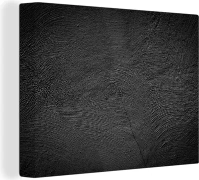 Produktbild von MuchoWow® - Leinwandbilder - Beton - Schwarz - Industriell, Wandbild, Wanddeko Bilder Wohnzimmer, 80x60 cm
