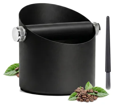 Klopfbox für Kaffeesatz, Edelstahl, Schwarz, 1 Stück