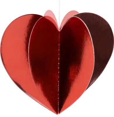 Produktbild von Oblique Unique Deckenhänger 3D Herz Girlande für JGA Hochzeit Valentinstag Geburtstag Party Deko - rot