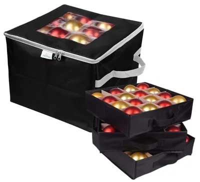 Aufbewahrungsbox für 48 Christbaumkugeln, 3 herausnehmbare Tabletts