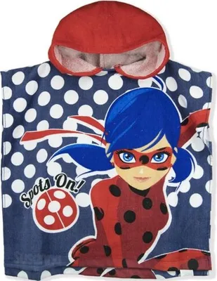 Produktbild von Pončo Kouzelná Beruška Spots s kapucí modré bavlna 55x110 cm