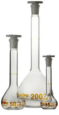 Messkolben 15 ml NS10/19 Klasse A, braun, 2 Stück