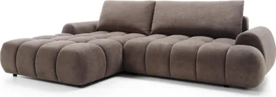 Obrázek produktu pro FURNLUX Rohová pohovka Rimini hnědá a černá 280 cm / Hlavní barva: hnědá / Rozměry: 280 x 86 x 177 cm
