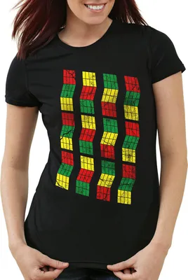 Produktbild von style3 Sheldon Cubes Damen T-Shirt, Farbe:Schwarz, Größe:L