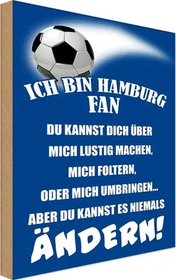 Produktbild von vianmo Holzschild 18x12 cm ich bin Hamburg Fan Fussball Sport Hobby