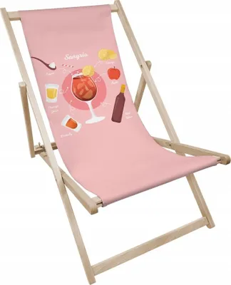 Obrázek produktu pro Skládací dřevěné zahradní lehátko s motivem Sangria – plážové a zahradní lehátko