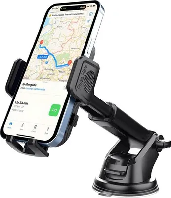 Produktbild von Autohalter mit starkem Klemmelement - Universal Autohalter - Handyhalter - Schwarz - Hochwertig