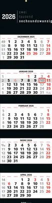 Produktbild von 5-Monatskalender Black 2026 - Büro-Kalender 33x20 cm (geschlossen), 33x120 (geöffnet) - faltbar - mit Datumsschieber - Alpha Edition