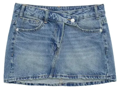 Produktbild von Jeansrock für Damen mit asymmetrischem Design und hoher Taille