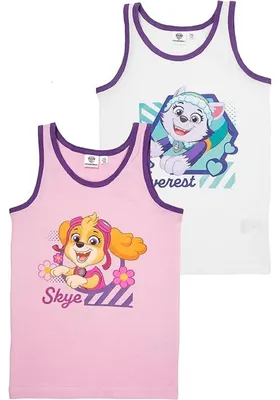 Produktbild von Unterhemd für Mädchen - Skye und Everest - Kinder Tank Top Hemdchen Unterwäsche Rosa/Weiß (2er Pack) Regular 122/128