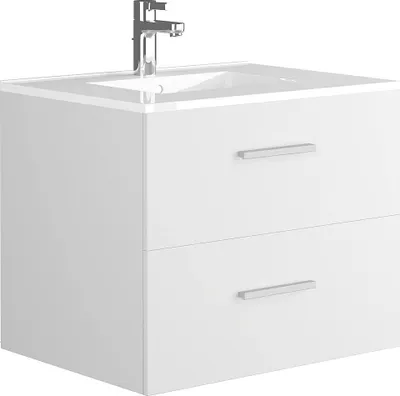 Produktbild von Waschbeckenunterschrank hängend mit Einzelwaschbecken - Weiß - 60 cm - KAYLA