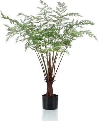 Produktbild von Emerald Künstlicher Farn - Helmtrud | 100 cm, für drinnen, Kunstpflanze, wie echt, Allergiker geeignet, pflanzliche Dekoration Praxis, Office & Wohnzimmer