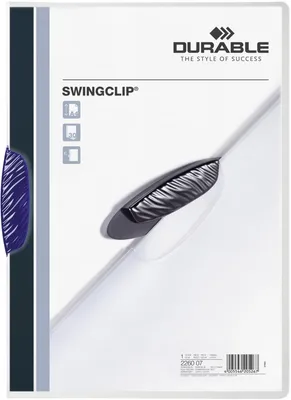 Obrázek produktu pro Durable Swingclip, Tmavě modrá, Polypropylen (PP), 30 listy, A4, 25 kusů
