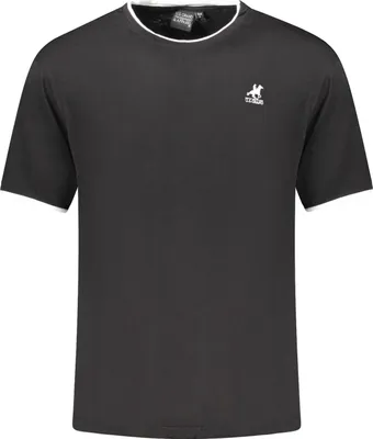 Immagine prodotto di Elegante T-shirt da uomo a maniche corte nera con ricami e dettagli a contrasto