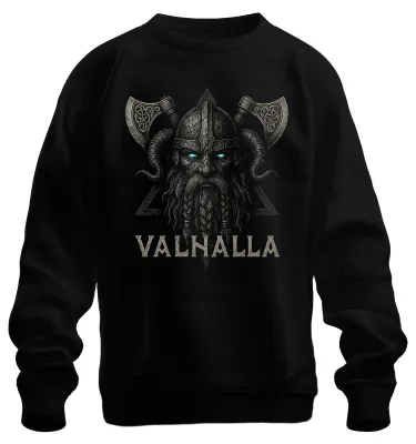 Produktbild von Valhalla Wikinger Odin Axt Nordische Mythologie Runen Sweatshirt Pullover, Schwarz, M