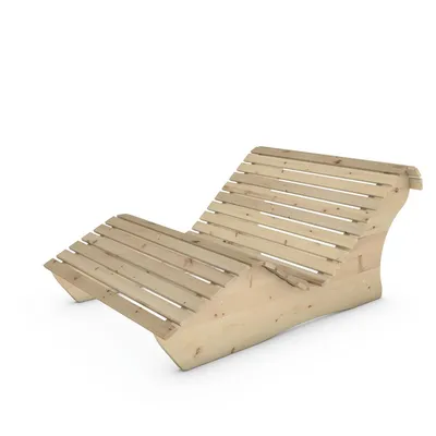Produktbild von Holzliege Waldsofa Wellenliege Relaxliege "Sigi" Gartenliege Massivholz Zirbe abgeschrägt 90cm Himmelsliege