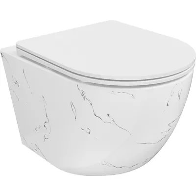 Zdjęcie produktu dla Mexen Lena miska wc Rimless z deską wolnoopadającą slim, duroplast, biała kamień - 30224093