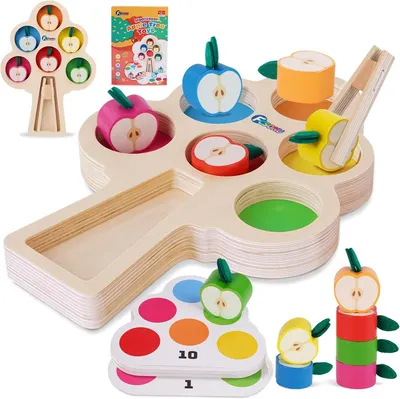 Image de Jouets éducatifs en bois pour bébés et jeunes enfants, de 1 à 3 ans, selon la méthode Montessori