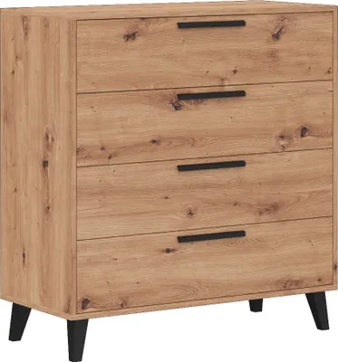 Produktbild von ARTI 05 - Eine moderne Kommode mit vier geräumigen Schubladen auf schwarzen Möbelbeinen, für das Schlafzimmer, Wohnzimmer oder Flur