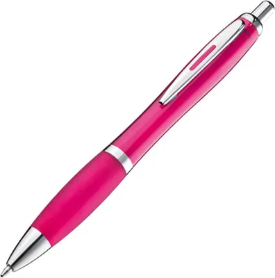Produktbild von 25x Kugelschreiber / transparent mit Metallclip / Farbe: transparent pink