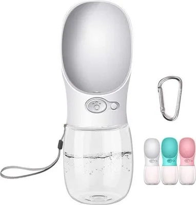 Produktbild von Famanu Hunde-Wasserflasche tragbar, 350 ml, BPA-frei, auslaufsichere Trinkflasche für unterwegs
