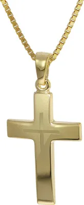 trendor 35790 Kreuz-Anhänger Gold 333 + goldplattierte Silber-Halskette 1