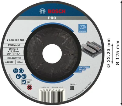 Immagine prodotto di PRO Disco per smerigliare il metallo, 125 x 6 x 22,23 mm