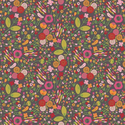 0,5m Baumwollstoff BeHappy Motiv Flowerpower Motiv 9