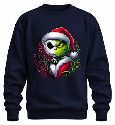 Produktbild von Grinch Jack Skellington Nightmare Before Christmas Xmas Sweatshirt Pullover, Navy, S