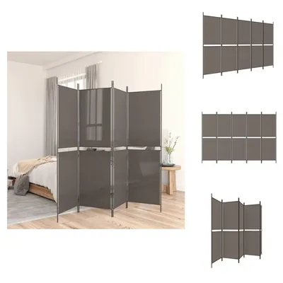 Obrázek produktu pro vidaXL 5dílný paraván antracit 250x180 cm látka - rozdělovač místností