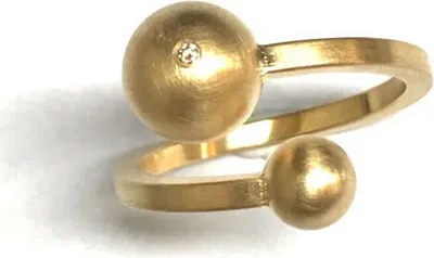 Produktbild von Ring 56 - Edelstahl vergoldet - 2 Kugeln