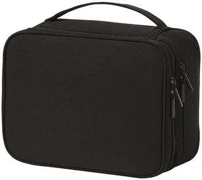 Immagine prodotto di Valigia grande, nera, a due scomparti, portatile, con rivestimento a quattro strati e portasciugamani