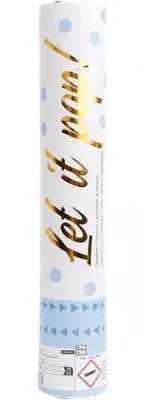 Zdjęcie produktu dla Armatka konfetti niebieska papier okrągły 28 cm