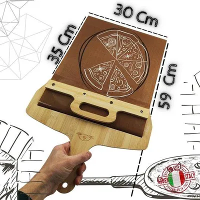 Obrázek produktu pro Lopatka na pizzu s nepřilnavým povrchem, 42 x 30 cm, dřevo