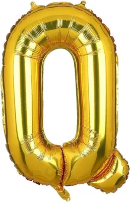 Immagine prodotto di Grande palloncino in foil per festa di compleanno, lettera Q, dorato, 40 cm