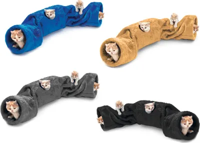 Produktbild von Karlie Feline Plüsch Rascheltunnel Katzenspielzeug Sortiert 136 x 25 x 25 cm