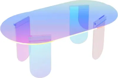 Immagine prodotto di Elegante tavolino in acrilico - Ovale - Tavolino - Soggiorno - Iridescente - 95cm