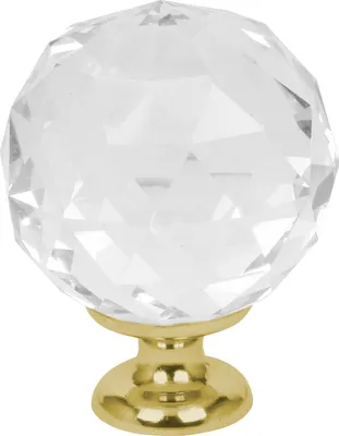 Produktbild von Domino Elegante Crystal Palace Möbelknopf 30mm in Gold & Weiß |Kristallknöpfe,  Robustes Glas-Design |Möbelknöpfe | Glamouröser Stil | Perfekt für Schränke und Kommoden