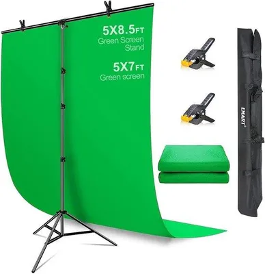 Produktbild von Famanu Green Screen – Hochwertige Fotohintergrund mit T-Ständer