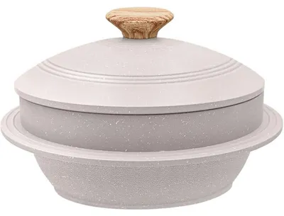 Productafbeelding van Steenschaal, Koreaans Dolsot Bibimbap, deksel, soep, hotpot, wit, 20 cm