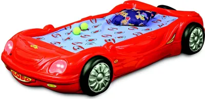 Produktbild von Kinderzimmer Bett Kinderbett Design Rennwagen Autobett mit Matratze Lattenrost