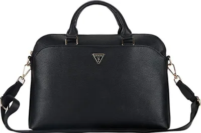 Produktbild von Guess Computertasche Genarbt mit Dreieck Logo Reißverschlusstasche 13/14/15" Schwarz