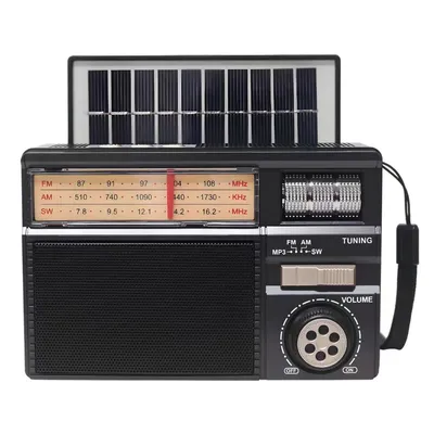 Produktbild von Solarbetriebenes Weltempfänger-Radio mit AM/FM/SW, Bluetooth-Funktion und vielseitigen Anschlussmöglichkeiten