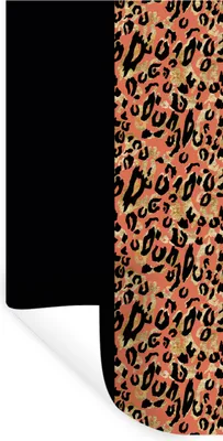 Produktbild von MuchoWow® Wandtattoo Wandsticker Wandaufkleber Pantherdruck - Gold - Schwarz 40x80 cm Selbstklebend und Repositionierbar - Repositionierbar - Wasser abweisend