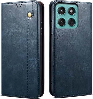 Immagine prodotto di Custodia per Motorola Edge 60 in pelle flip case portafoglio con funzione stand blu