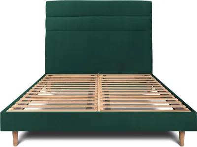 Productafbeelding van Bed met gestoffeerde hoofdbord – fluweelstof - 200 x 200 cm