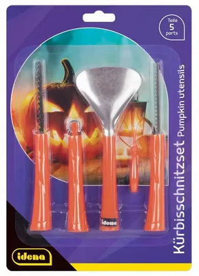Obrázok produktu pre Idena remeselná sada na vyrezávanie tekvíc pestrofarebná 5 ks.